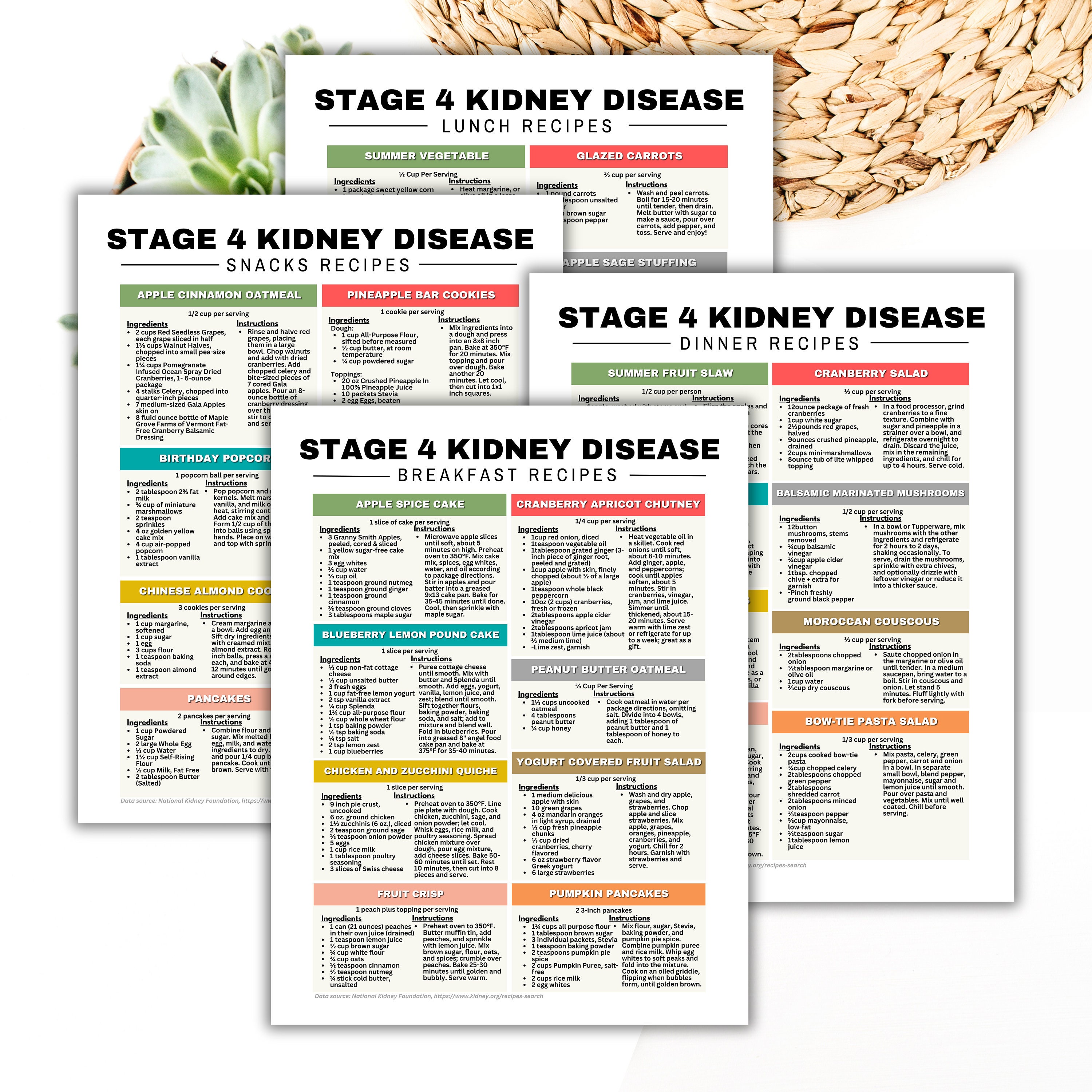 Stage 4 Kidney Disease Food List, Kidney Diet Meal Planner, Renal Diet