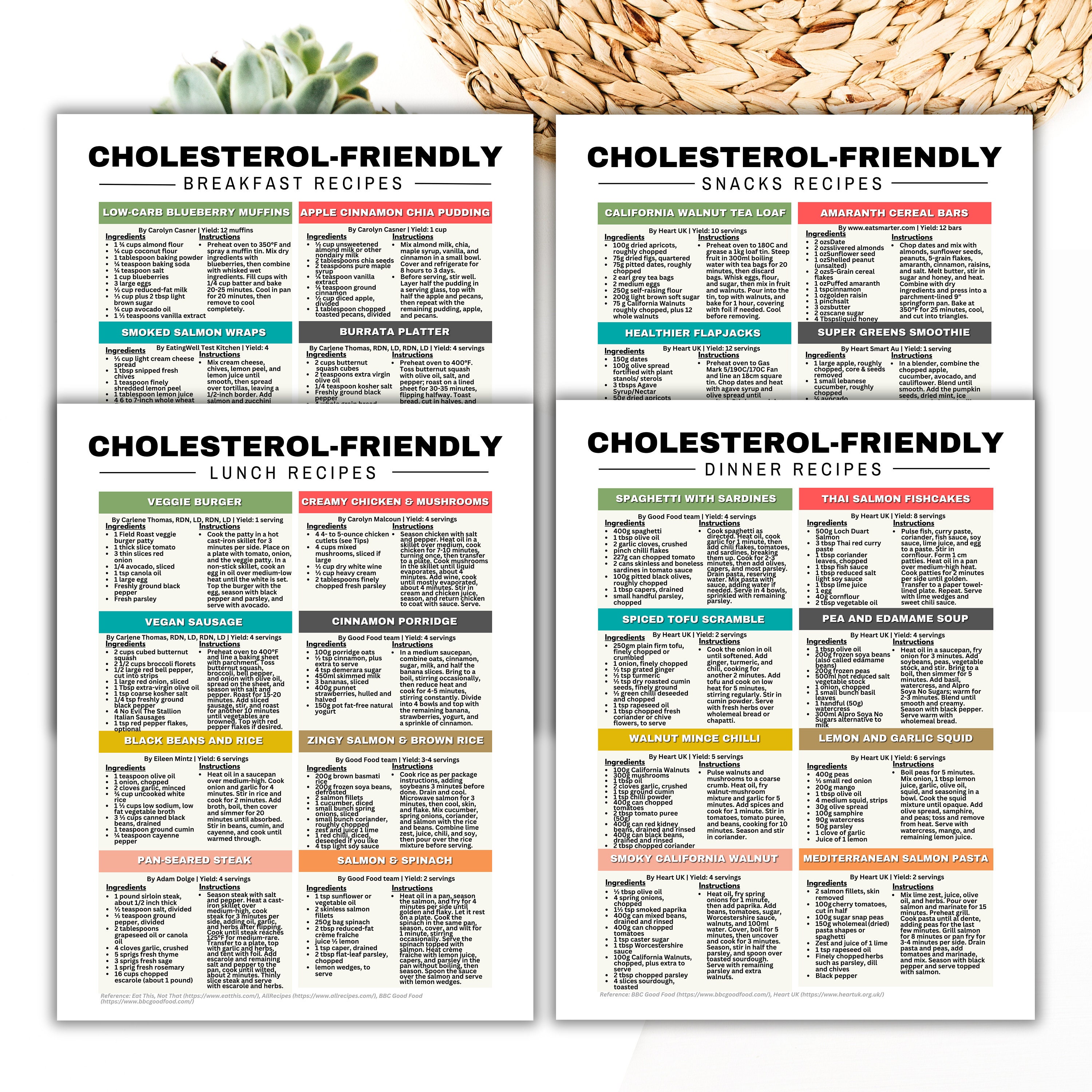 Cholesterol Lowering Recipes, HDL and LDL Lipid Lowering Heart Healthy ...