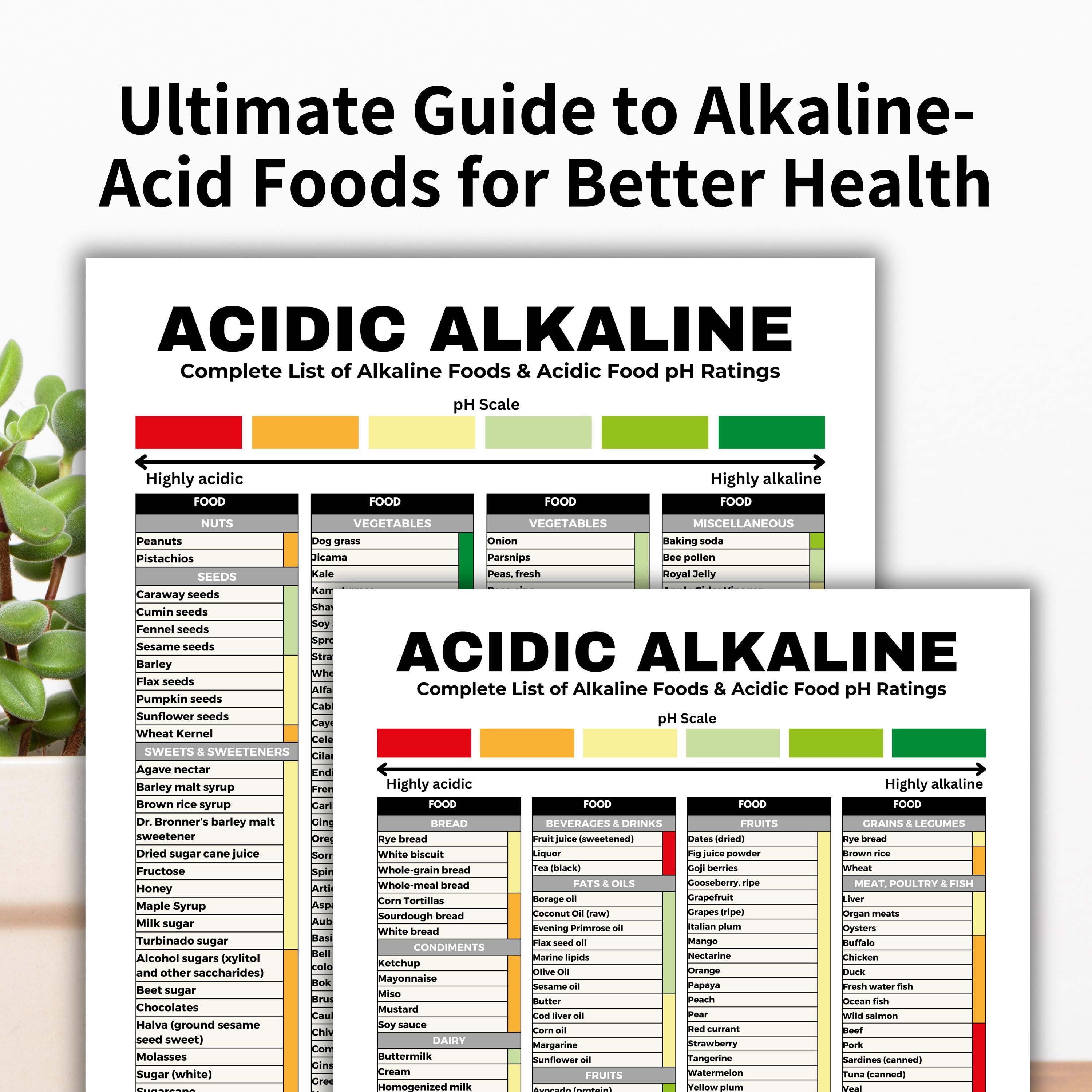 Acid Alkaline Food Chart, GERD Diet Acid Reflux Grocery List, GERD Food ...