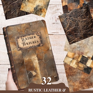 32 Leather Texture PNGs | Premium Digital Leather Backgrounds | Unique & Versatile Leather Patterns for Design Projects