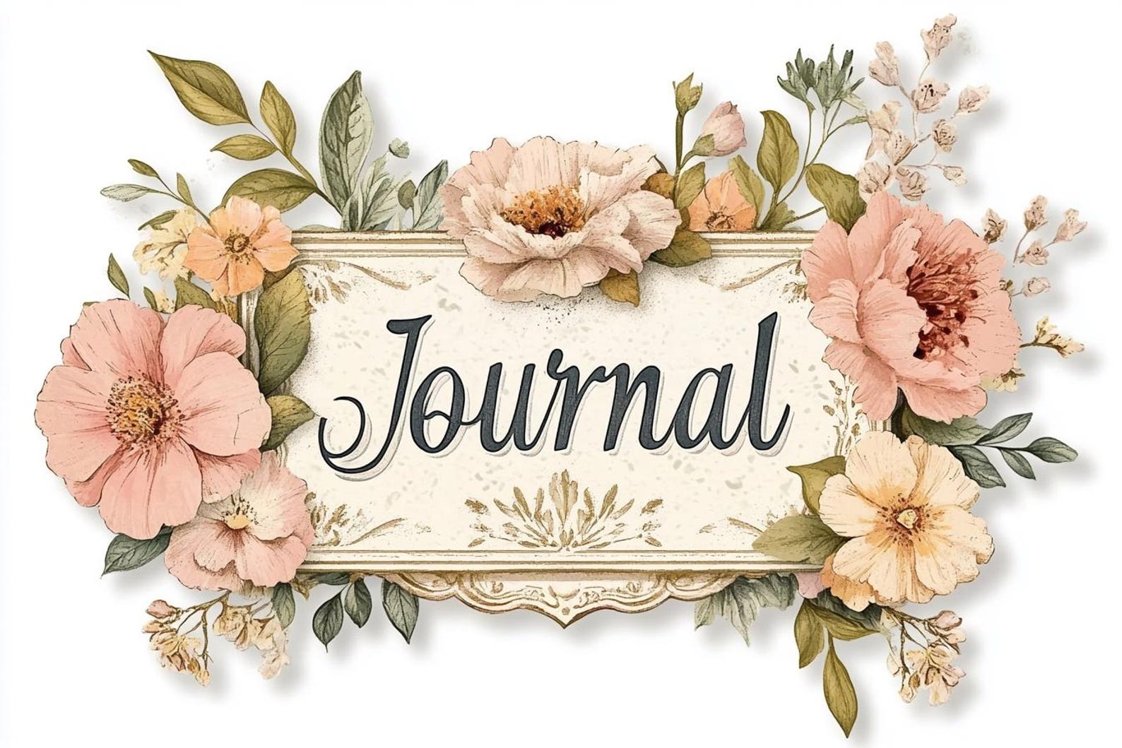 Vintage Journal Labels, Printable Ephemera, Scrapbook Cover Labels ...