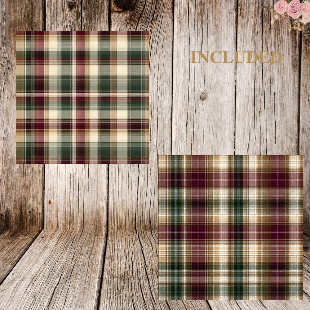 Seamless Cozy Plaid Digital Paper Pack, Fall Tartan Scrapbook ...