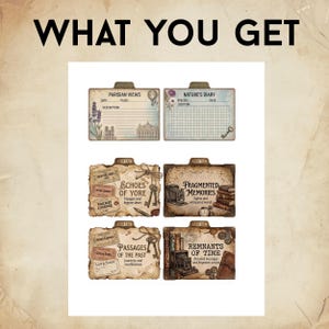 Vintage Tabbed Flip Flap Pockets and Cards, Junk Journal Ephemera, Printable Pocket Templates, Journaling Cards, Instant Download image 12