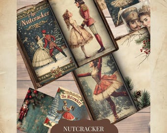 Nutcracker Junk Journal Kit | Vintage Christmas Printable Ephemera, Ballet Pages & Holiday Backgrounds for Scrapbooking and Collage