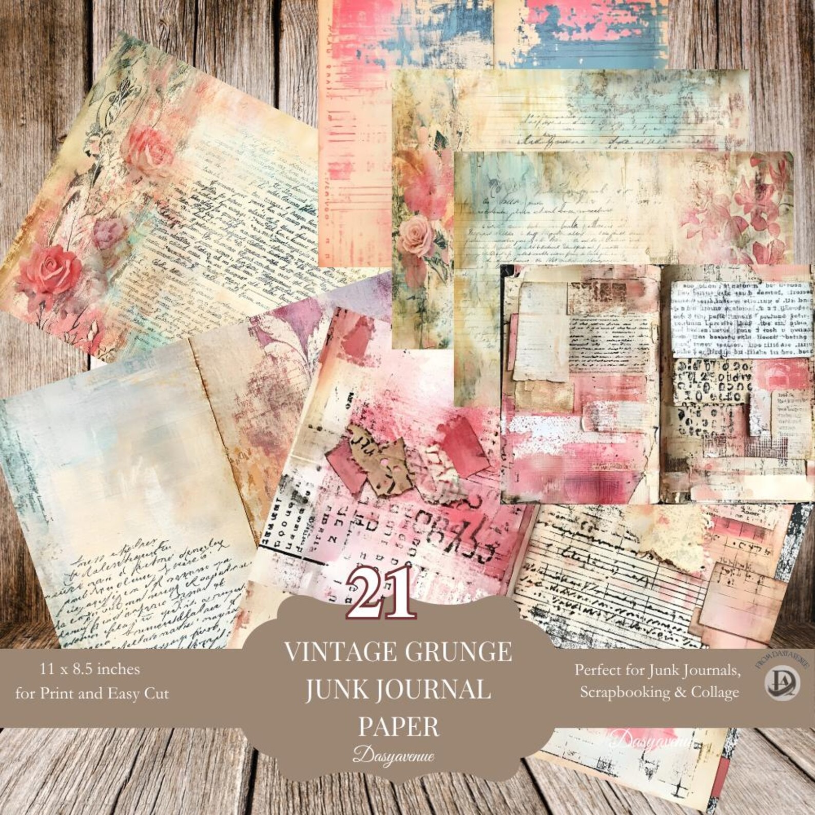 Vintage Junk Journal Paper Pack - 21 Digital Collage Sheets, Aged ...