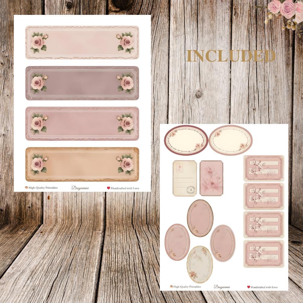 Vintage Junk Journal Labels | 80+ Printable Tags, Titles, and Words for ...
