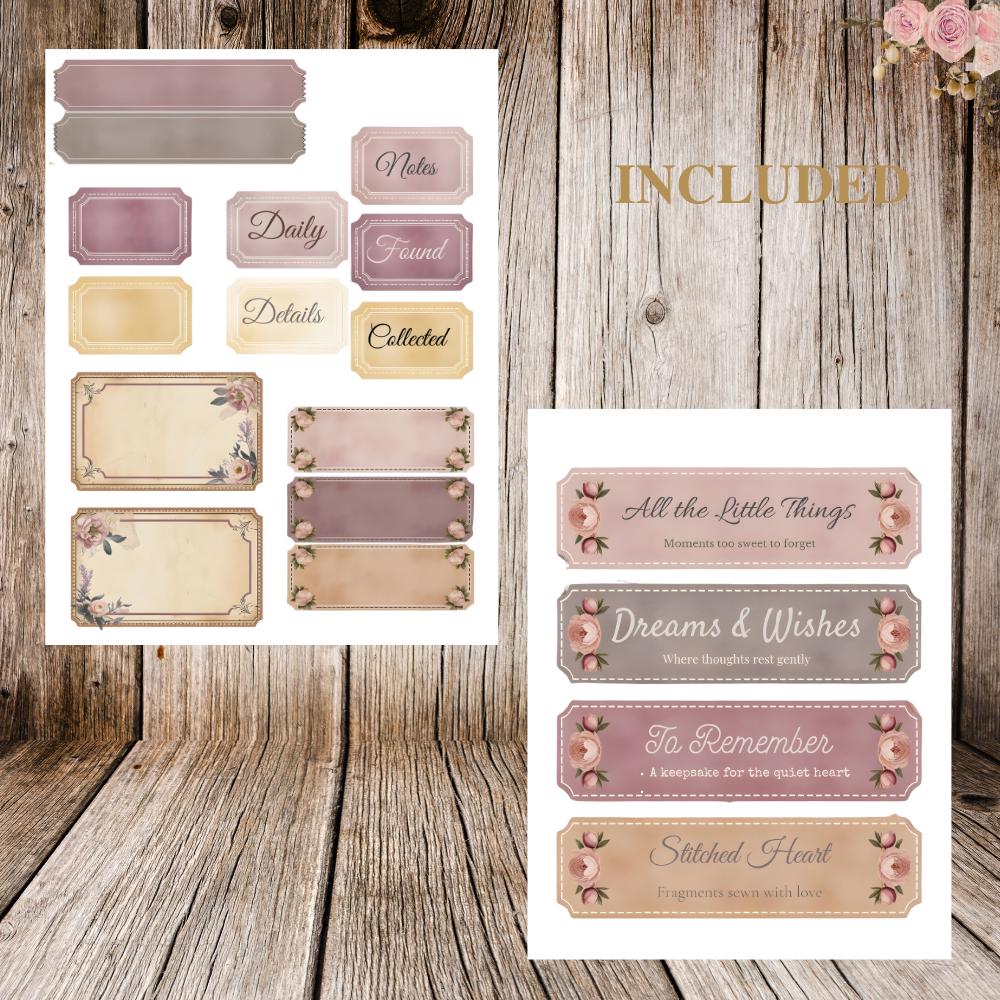 Vintage Junk Journal Labels | 80+ Printable Tags, Titles, and Words for ...