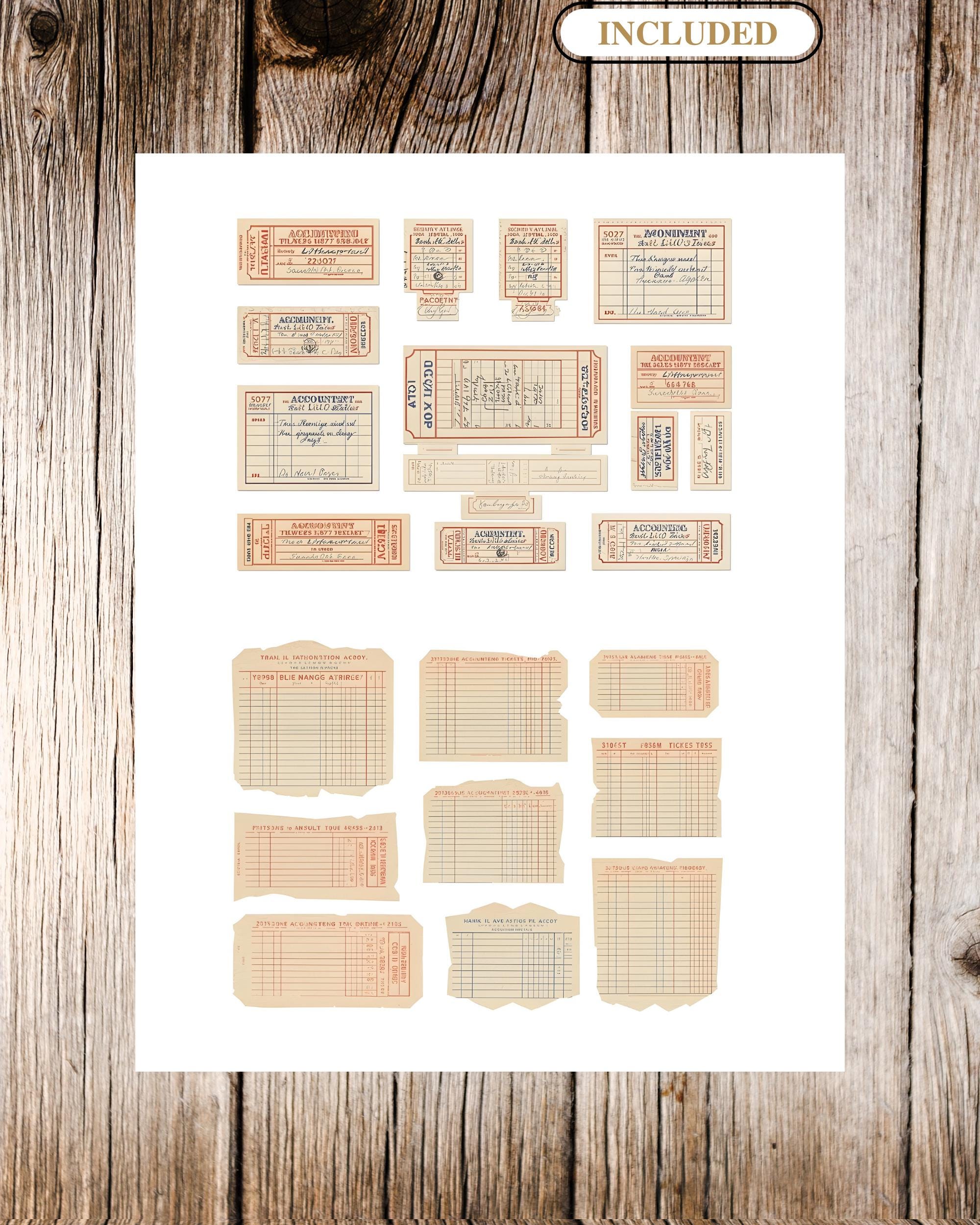 Vintage Ledger Snippets, Tabs & Ephemera Labels | Antique Paper Numbers ...