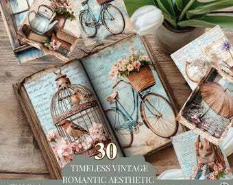 Vintage-Inspired Digital Pages| Romantic Aesthetic Printable | Perfect for Junk Journals, Scrapbooking & Art Projects | Instant Download