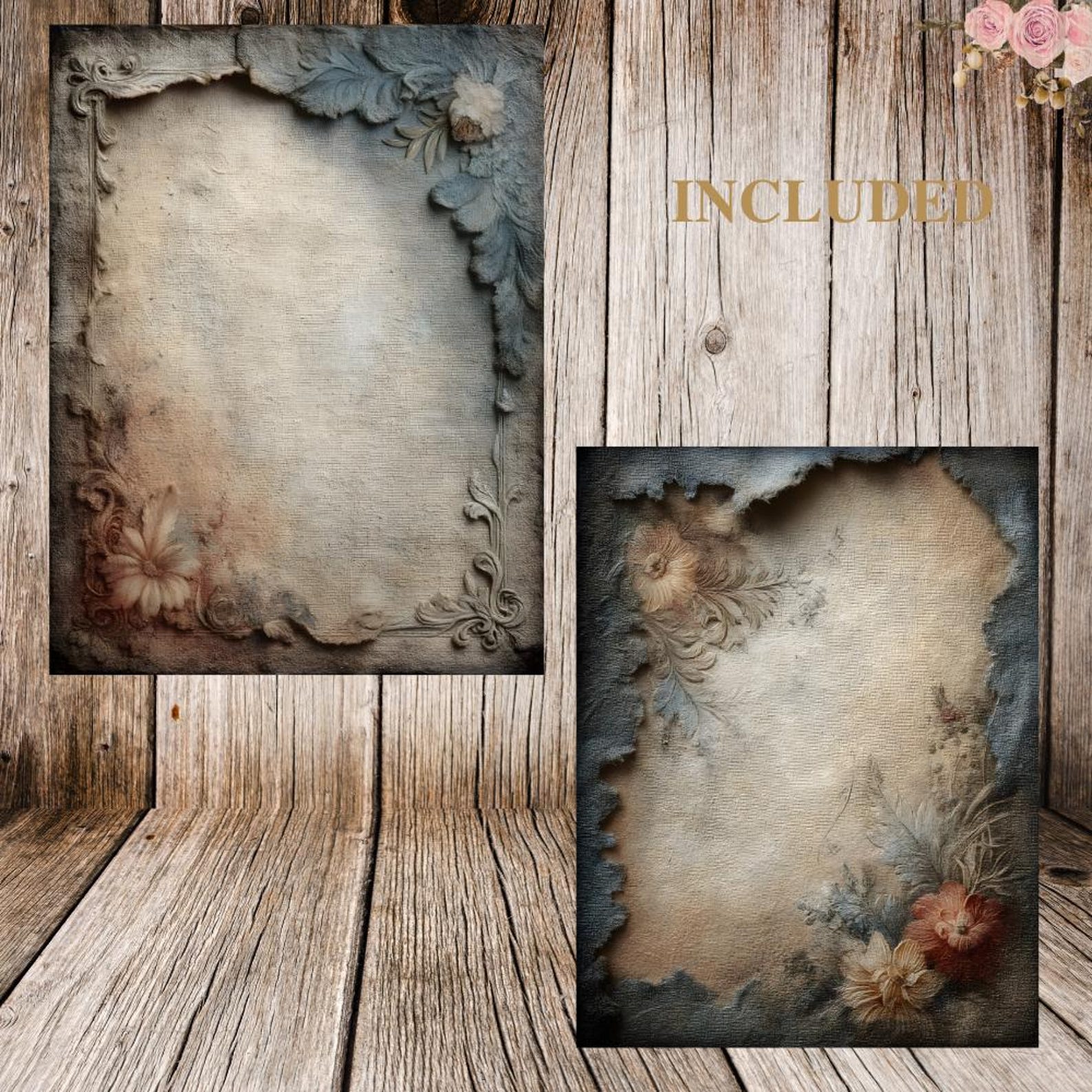 25 Vintage Floral Junk Journal Pages – Printable Antique Paper for ...