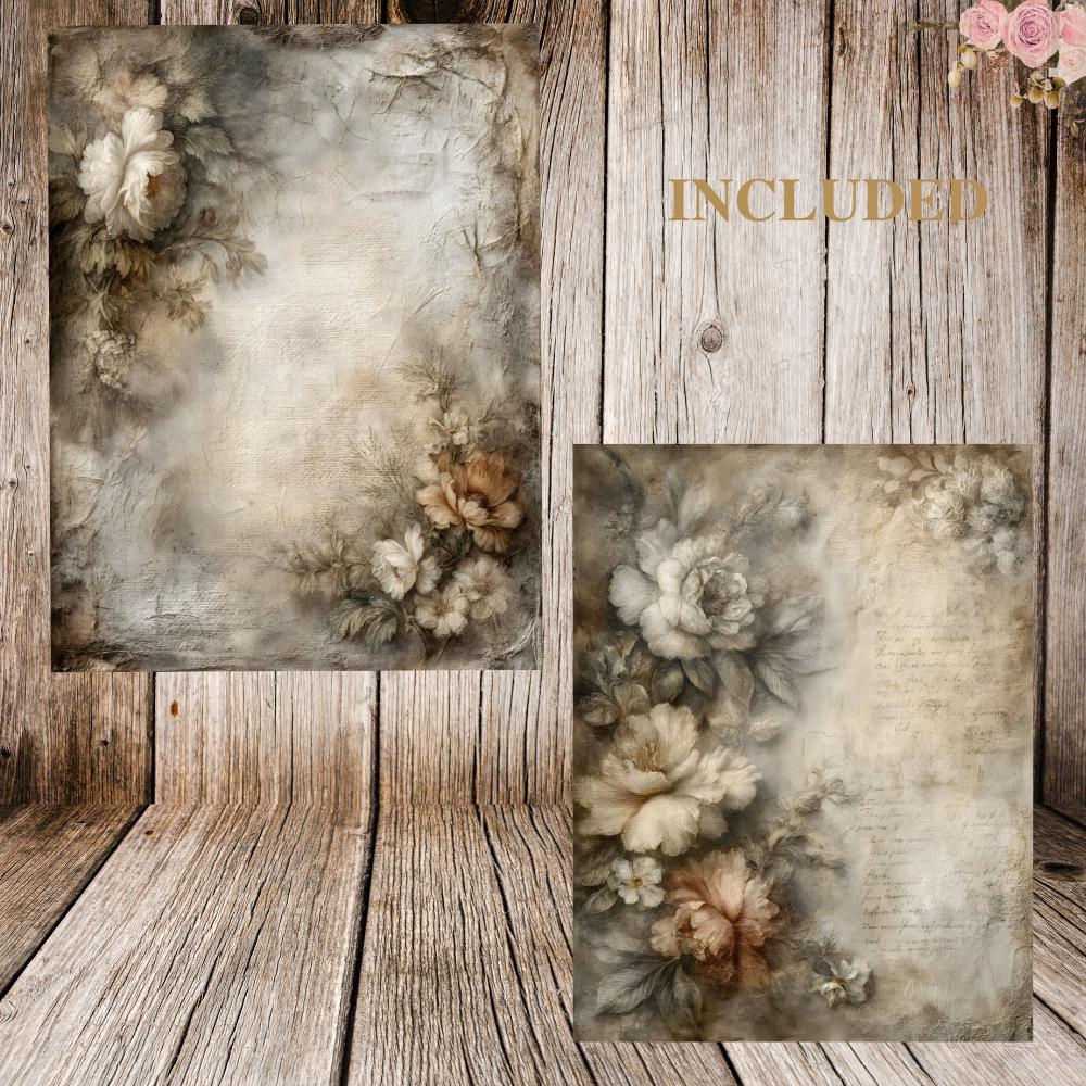 25 Vintage Floral Junk Journal Pages – Printable Antique Paper for ...