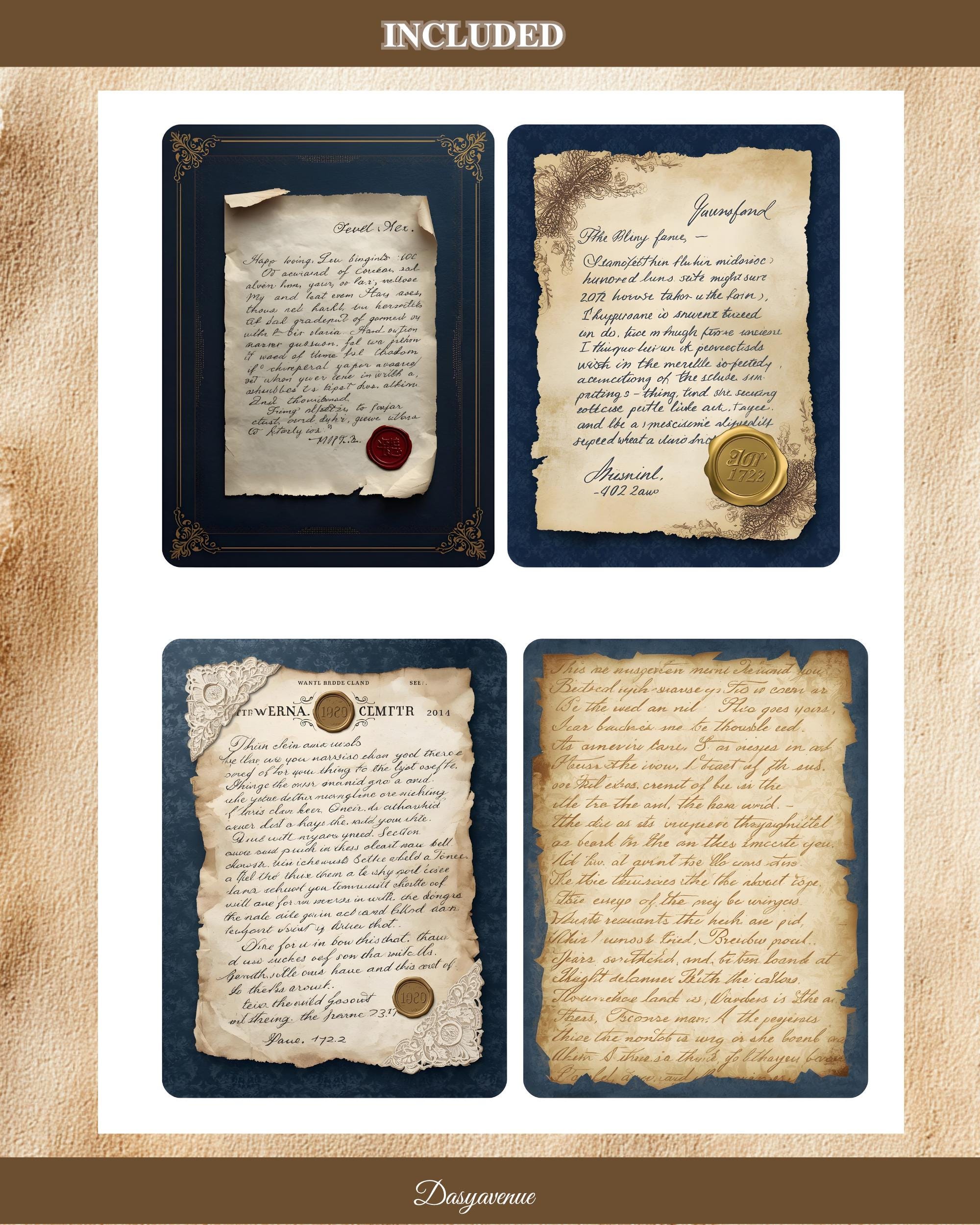 Midnight Blue Vintage Ephemera Pages | Printable Junk Journal Paper ...