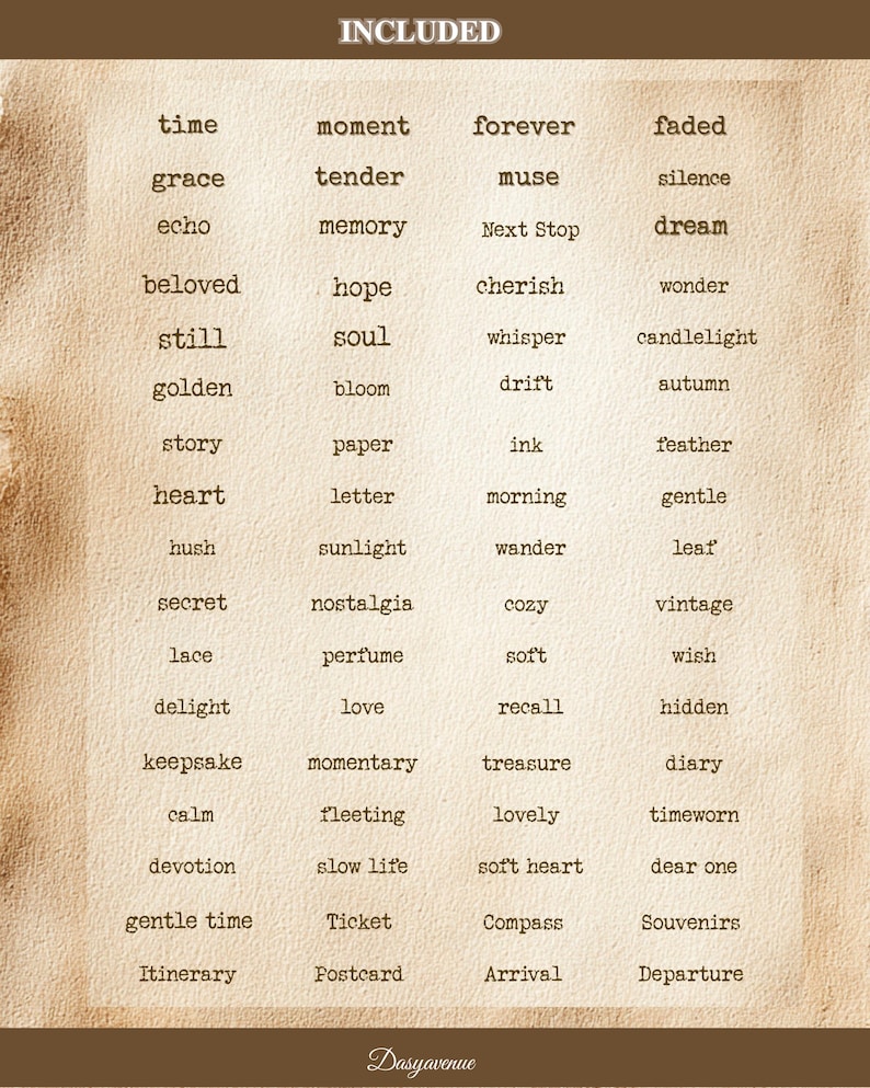 Random Small Print Words Tiny Words & Mini Phrases Labels – Vintage Word Stickers for Junk ...