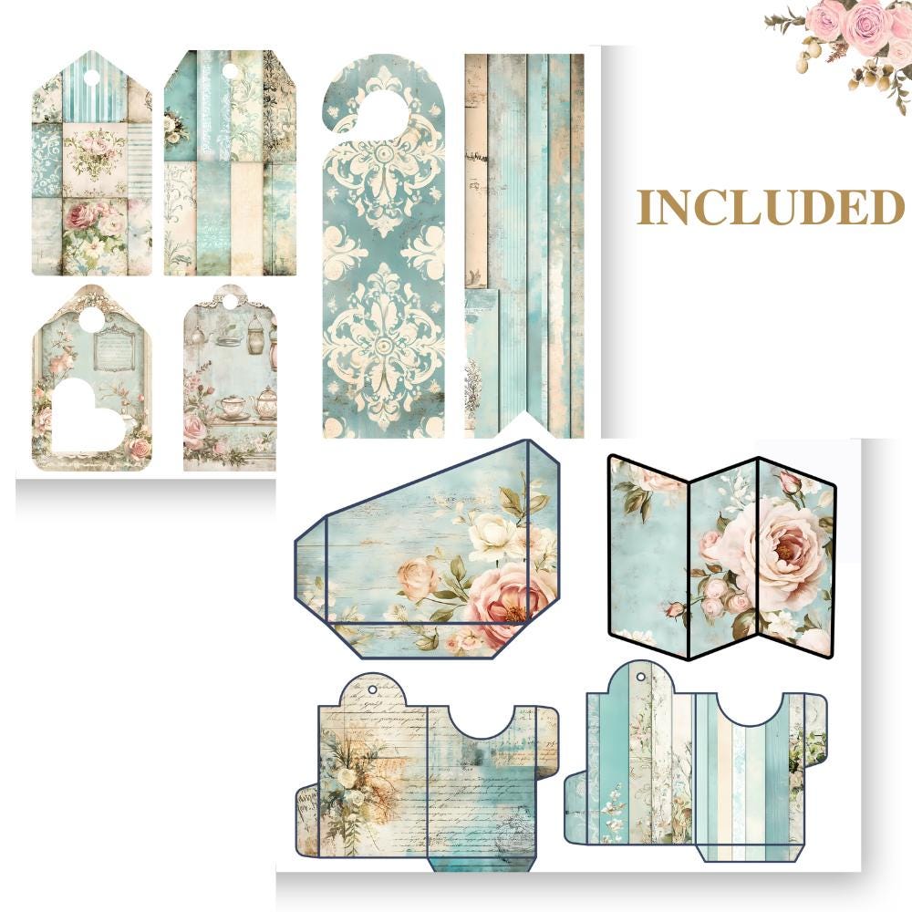 Vintage Junk Journal Pockets & Envelopes, Shabby Chic Ephemera Kit ...