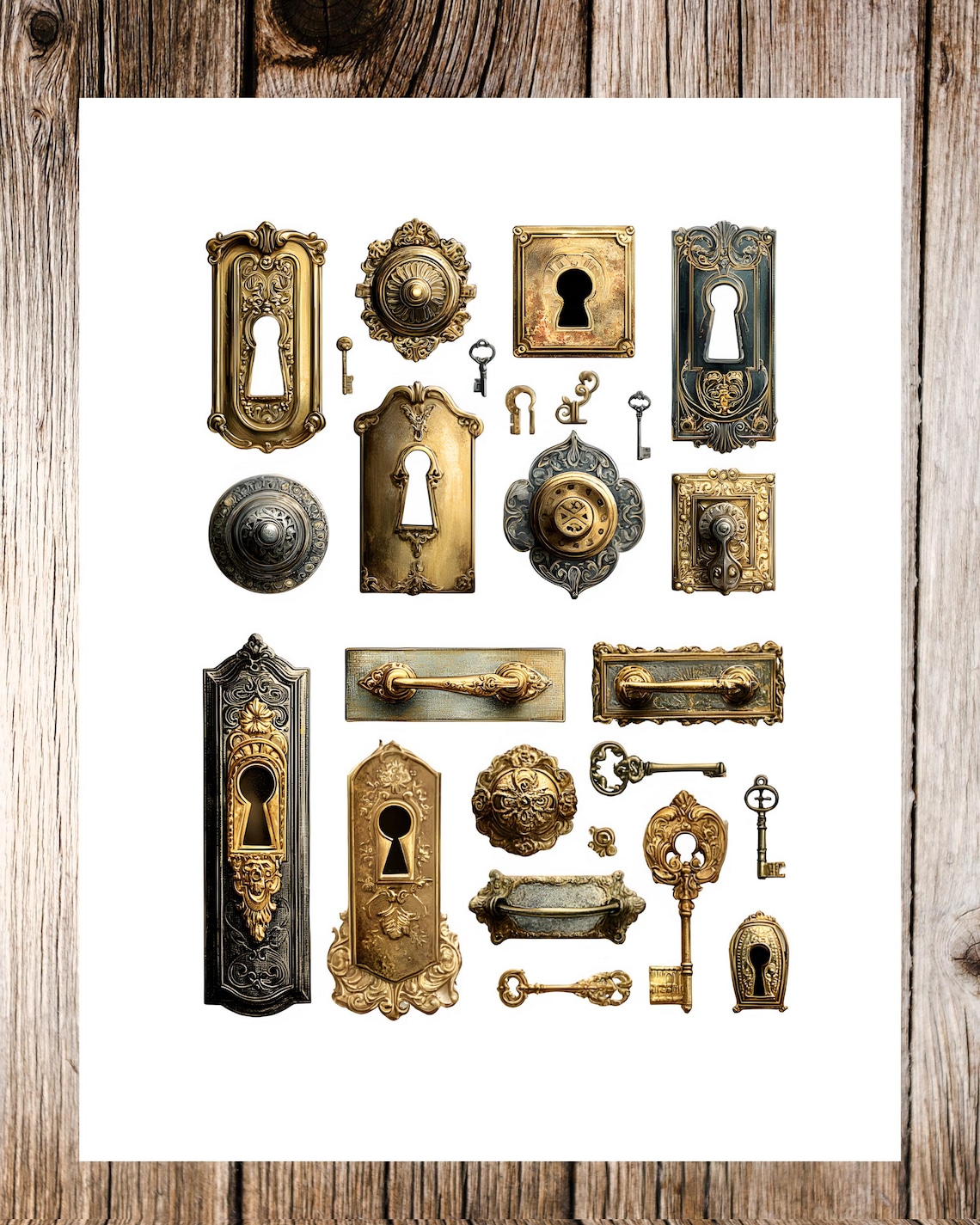 Faux Hardware Fussy Cuts | Vintage Keys & Ornaments | Steampunk Junk ...