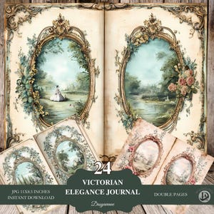Dziennik sztuki w stylu vintage wiktoriańskim | Książka z motywami kwiatowymi inspirowanymi antykiem | Romantyczny szkicownik w stylu shabby chic | Elegancki barokowy pamiętnik dla kobiet