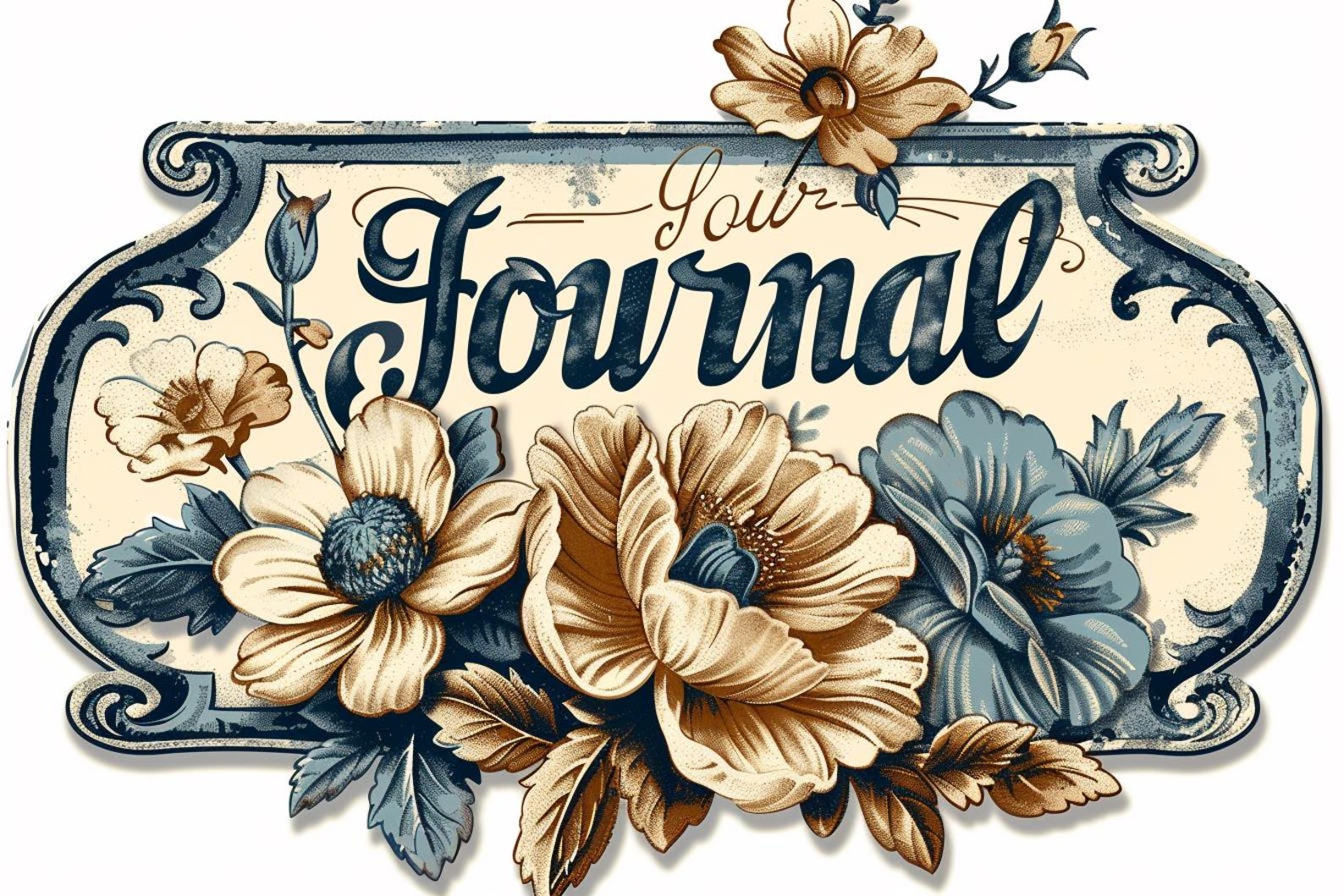 Vintage Journal Labels, Printable Ephemera, Scrapbook Cover Labels ...
