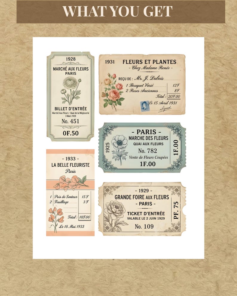 Vintage Paris Ephemera Printable French Labels Antique Tags Curiosities ...