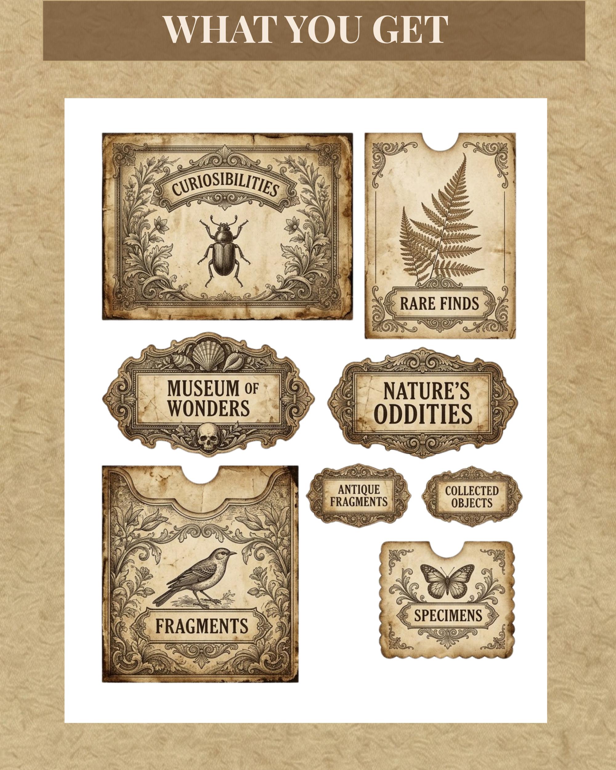 Vintage Sepia Junk Journal Pockets Printable, Shabby Chic Ephemera ...
