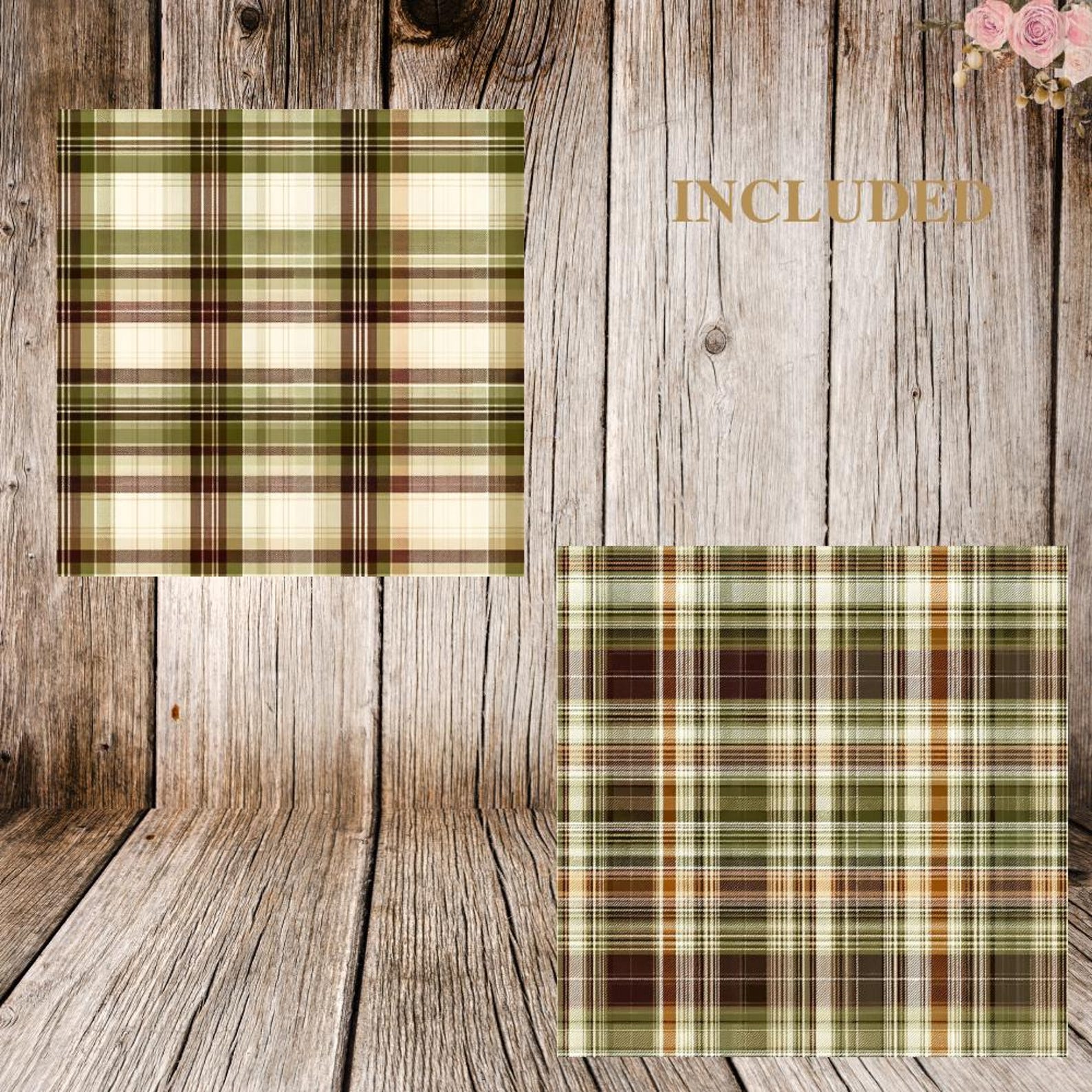 Seamless Cozy Plaid Digital Paper Pack, Fall Tartan Scrapbook ...