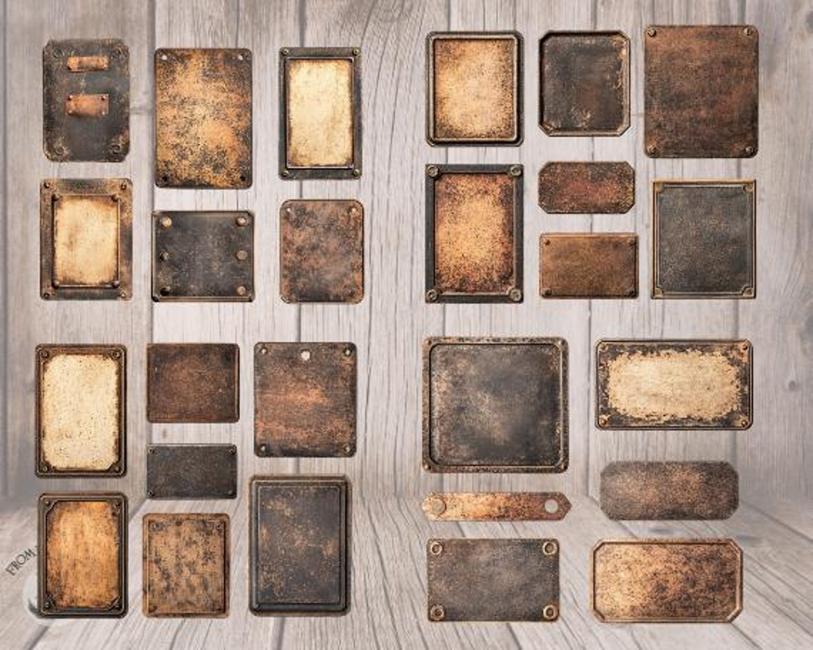 Transparent Rustic Label Vintage Blank Labels PNG | Rustic Grunge Tags, Distressed Enamel Plates ...