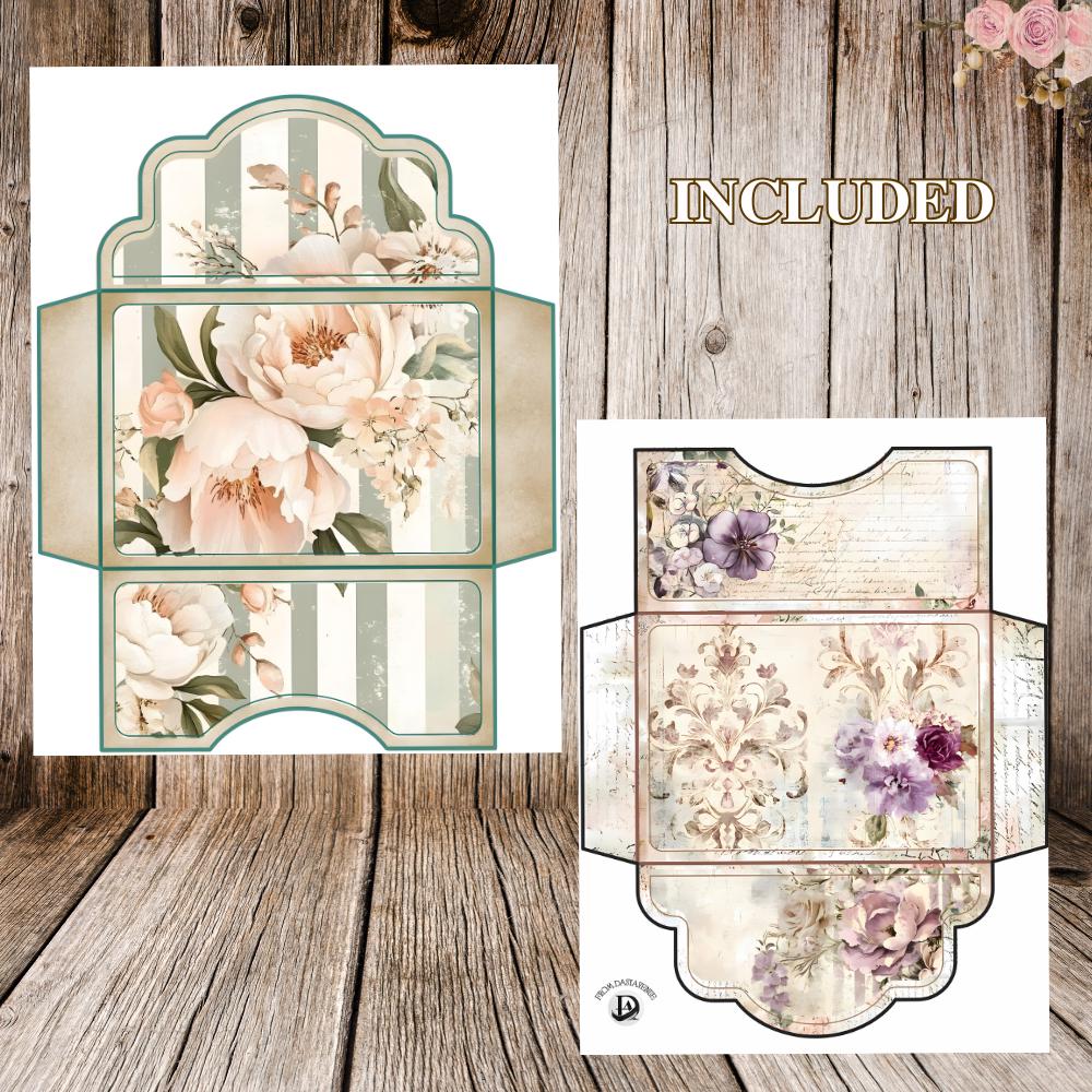 Vintage Envelope Templates for Junk Journals, Printable Foldable ...