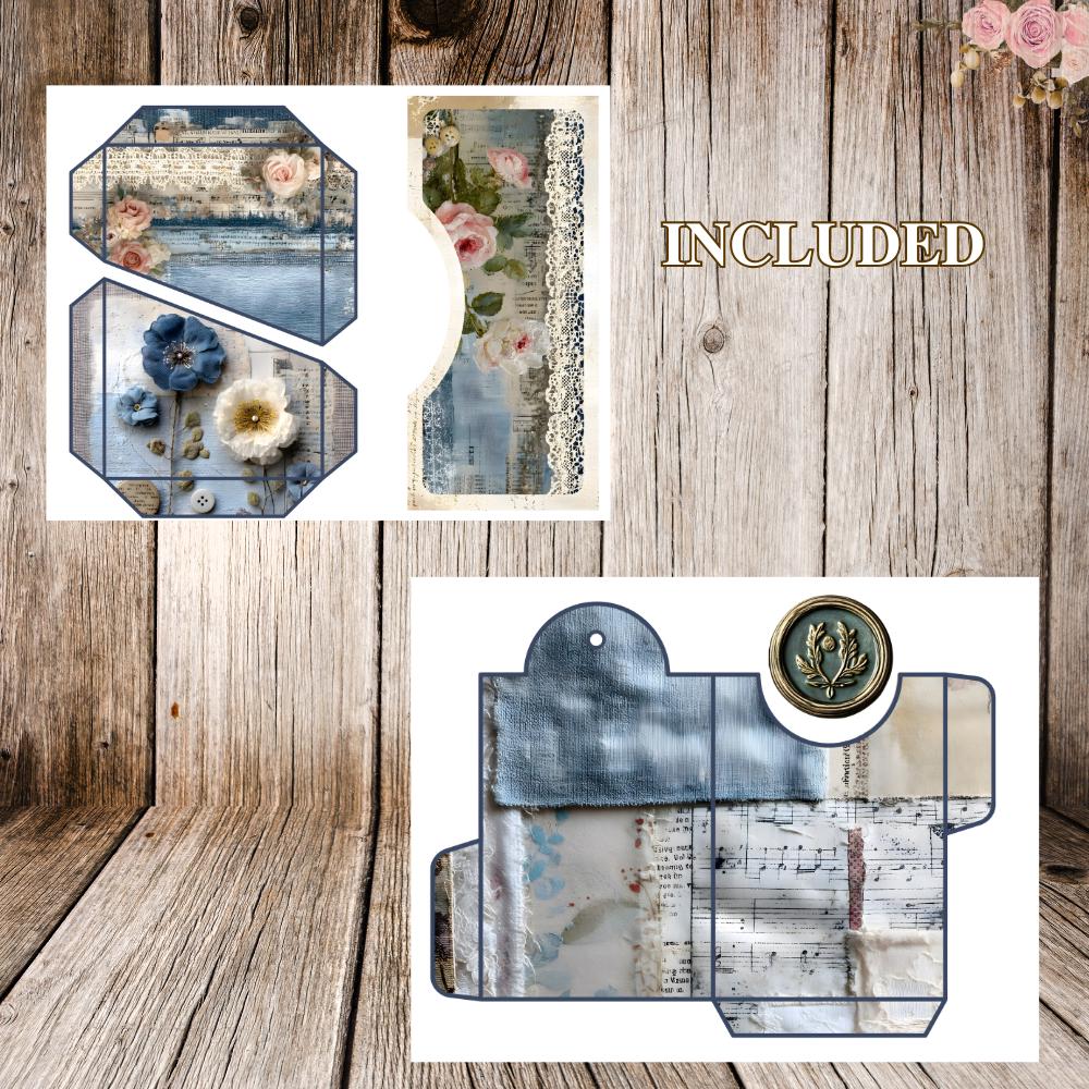 Denim Pocket Junk Journal Ephemera Kit – 19 Printable Pages of Tags ...