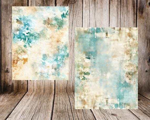 Shabby Chic Junk Journal Pages | Vintage Floral Printable Papers | Blue ...