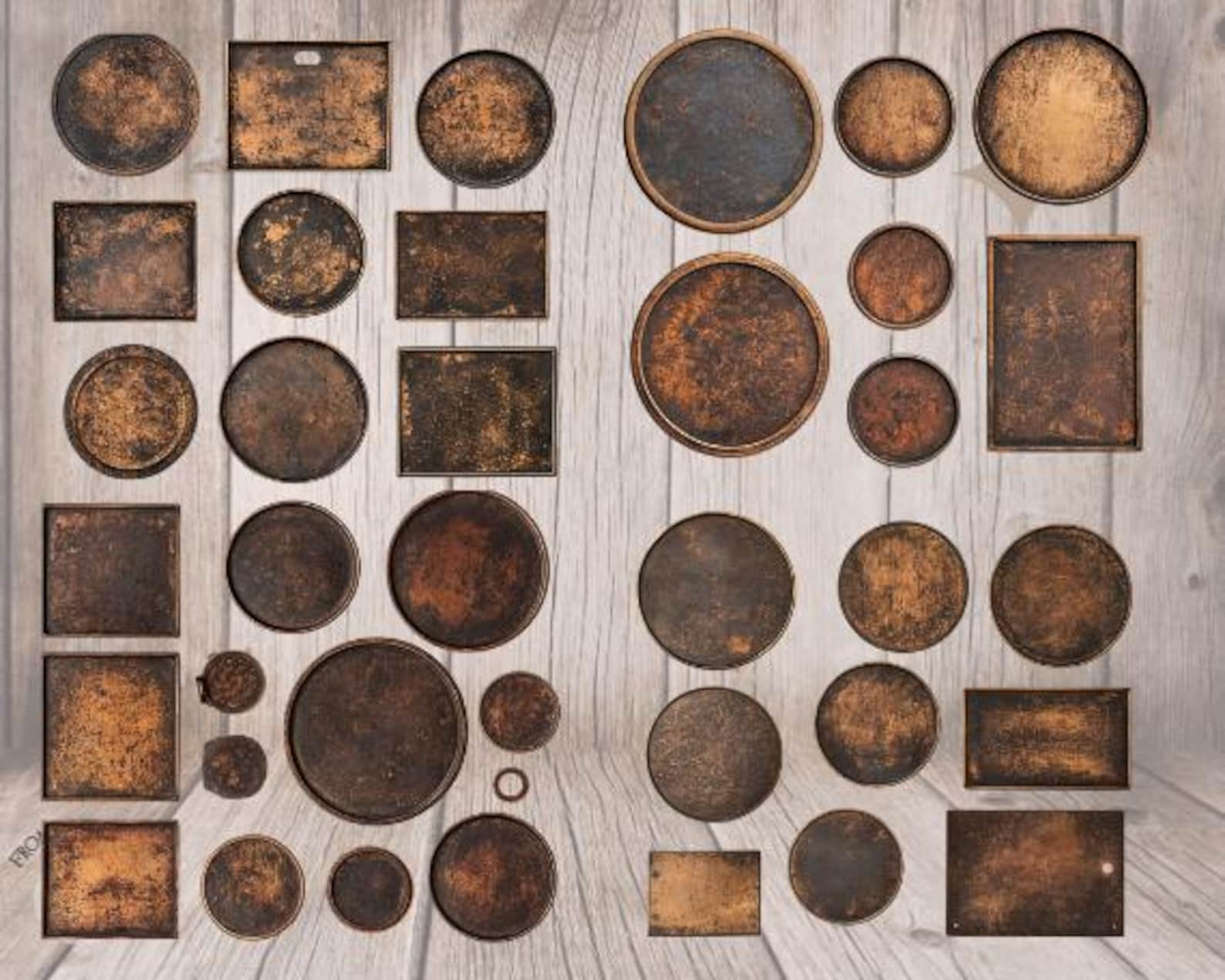 Rustic Label Round Vintage Blank Labels PNG | Rustic Grunge Tags, Distressed Enamel Plates ...