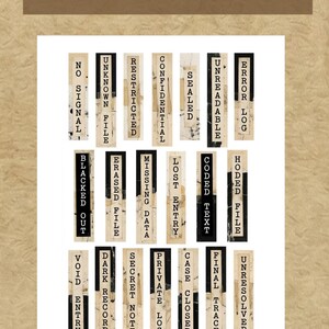 Vintage Archive Labels, Vertical Grunge Strips, Junk Journal Labels ...