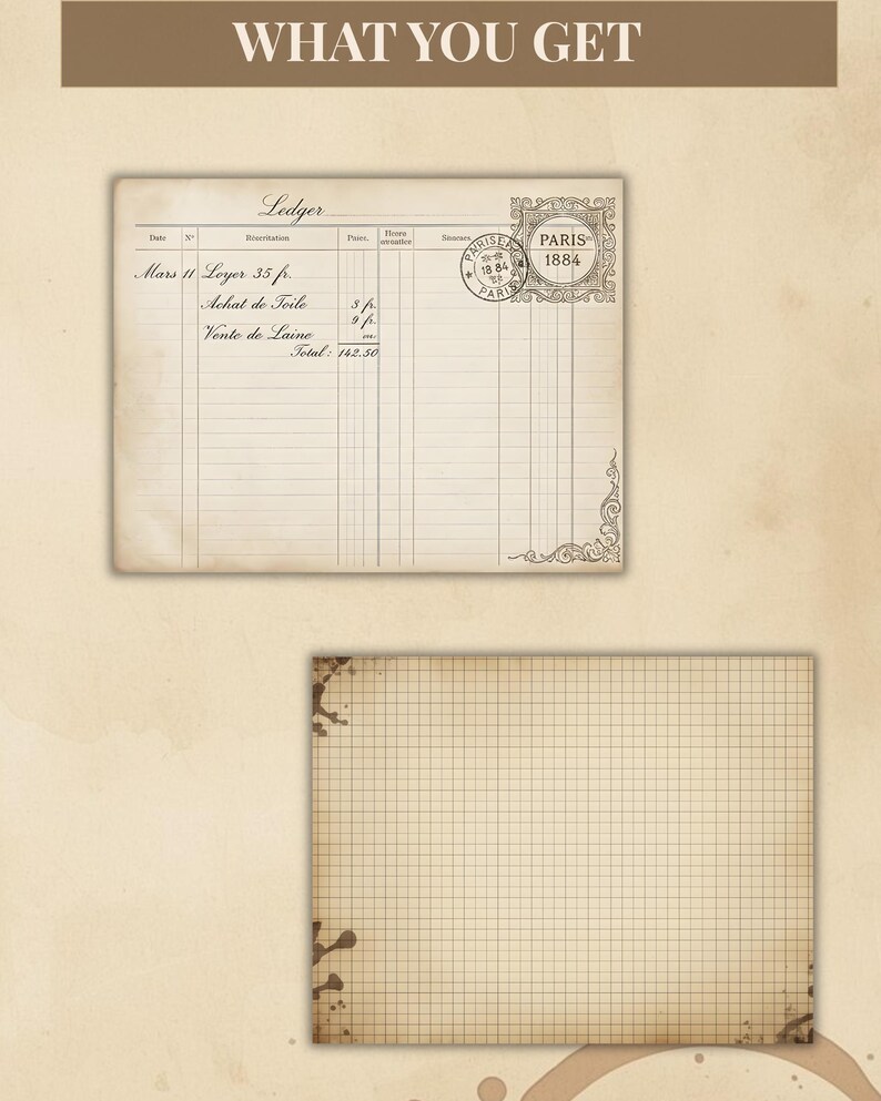 Vintage Junk Journal Filler Pages Printable, Antique Journal Paper ...