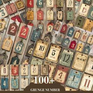 Number Industrial Labels , Junk Journaling Labels, Words for Junk Journals, Junk Journal Numbers, Vintage Numbers, Printable Ephemera