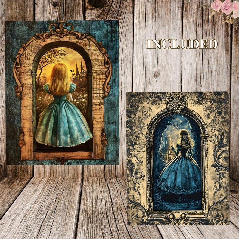 25 Vintage Alice in Wonderland Junk Journal Pages, Digital Download ...