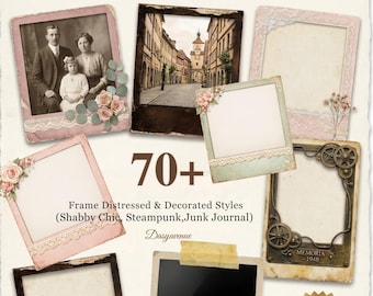Vintage Polaroid Frames | Printable Junk Journal Ephemera, Retro Photo Frames, Scrapbook Collage Sheets, Instant Download
