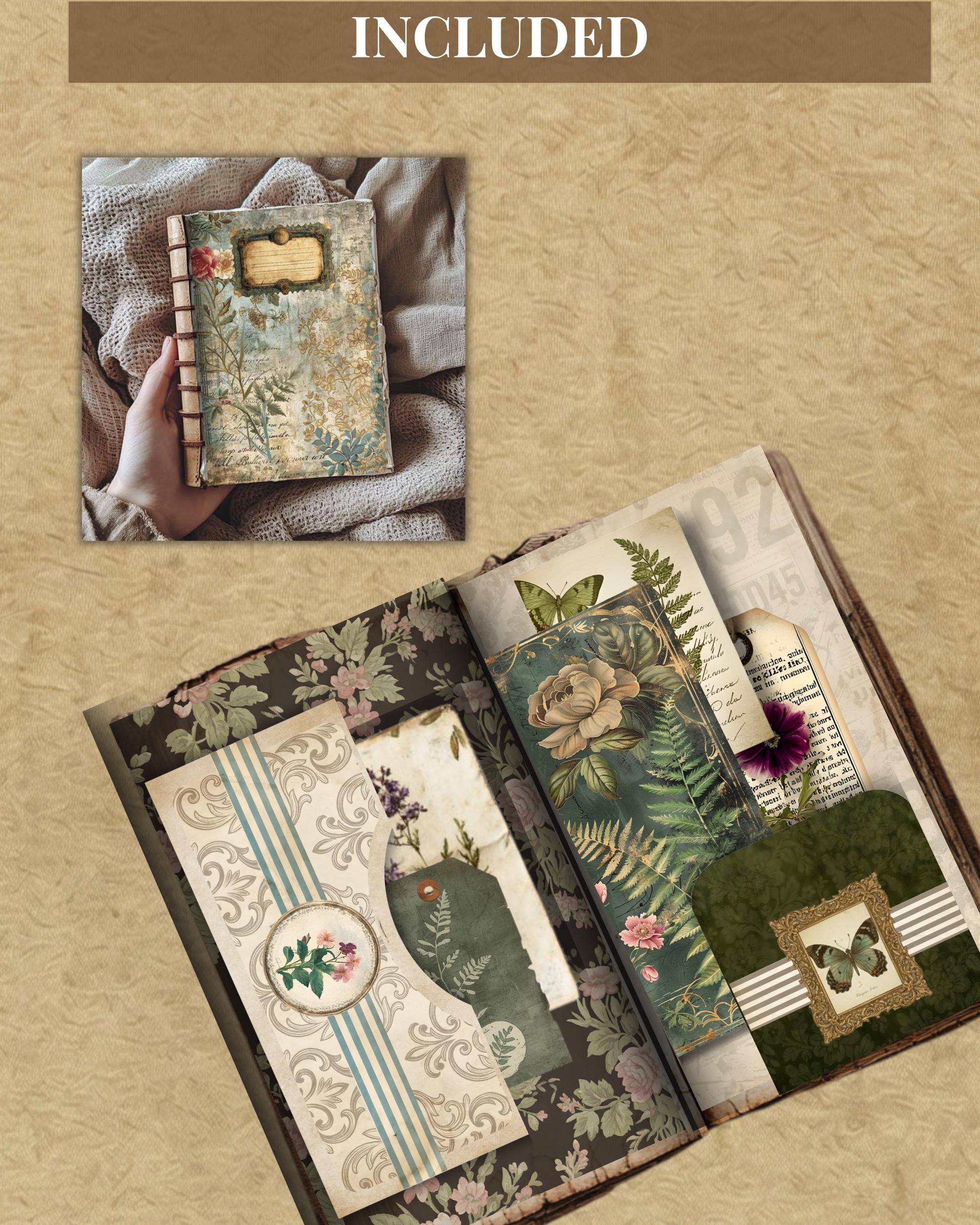 Botanical Garden Bundle 120 Pages Vintage Botanical Junk Journal Kit ...