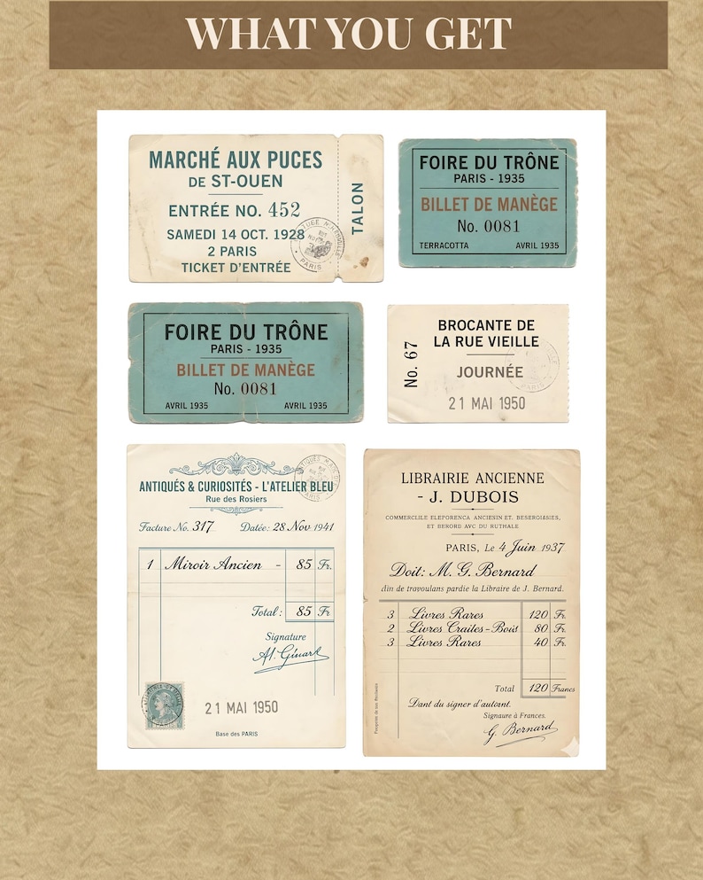 Vintage Paris Ephemera Printable French Labels Antique Tags Curiosities ...