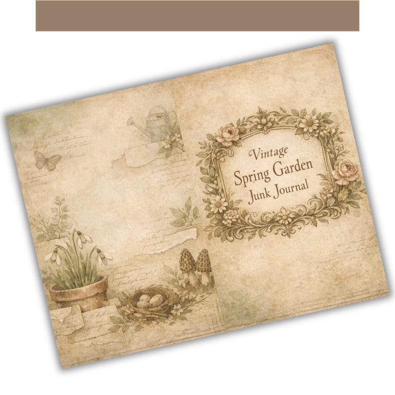 Cottagecore Spring Gardening Junk Journal Kit, Vintage Botanical Garden ...