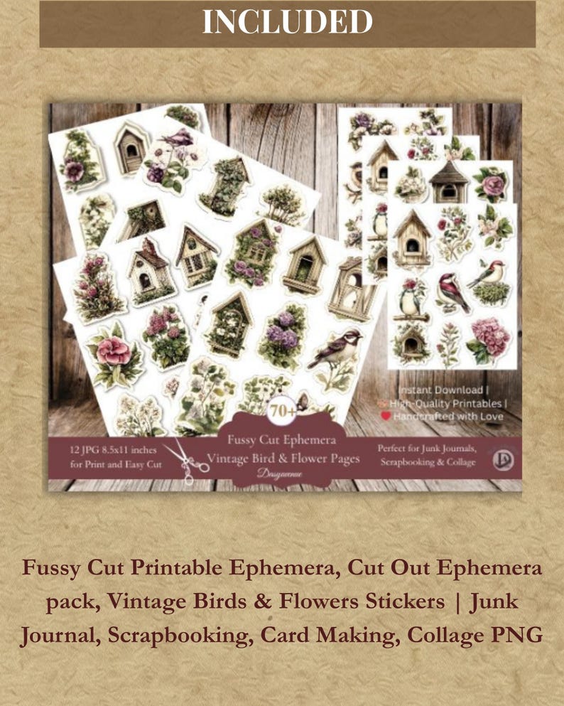 Botanical Garden Bundle 120 Pages Vintage Botanical Junk Journal Kit ...