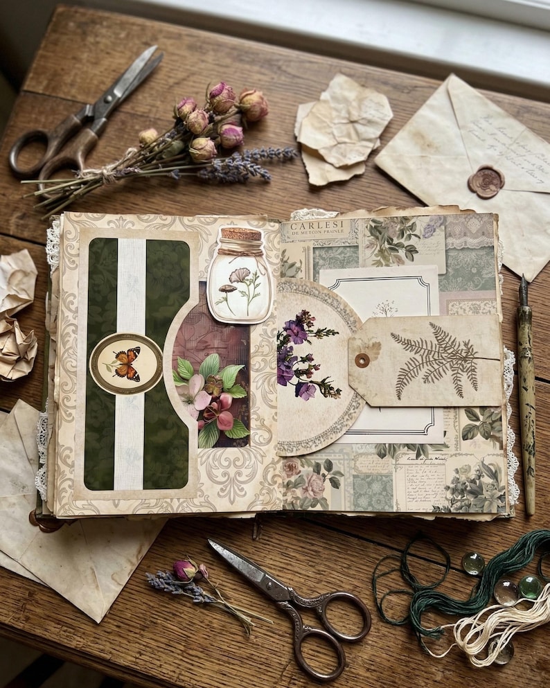 Botanical Garden Bundle 120 Pages Vintage Botanical Junk Journal Kit ...