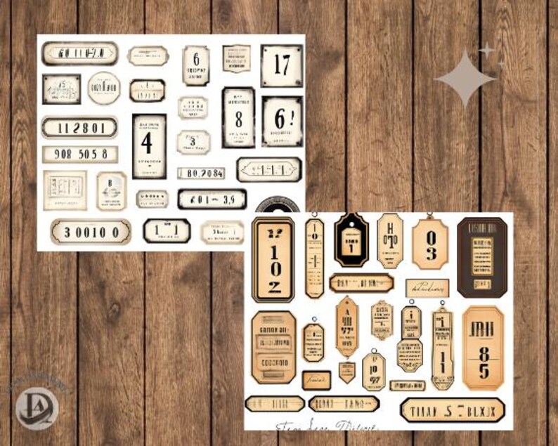 Number Industrial Labels , Junk Journaling Labels, Words for Junk ...