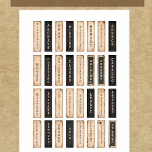 Vintage Archive Labels, Vertical Grunge Strips, Junk Journal Labels ...