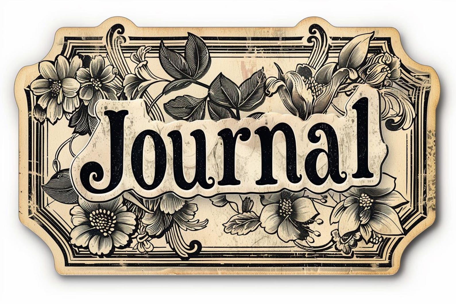 Vintage Journal Labels, Printable Ephemera, Scrapbook Cover Labels ...