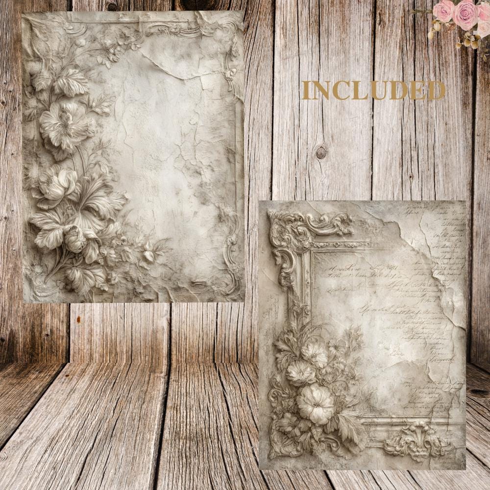 25 Vintage Floral Junk Journal Pages – Printable Antique Paper for ...