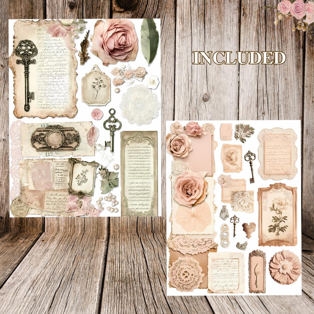Shabby Chic Junk Journal Ephemera | Vintage Lace Printable | Antique ...