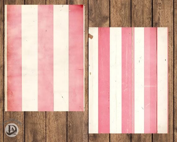 Stripe Vintage Pattern Set - 24 Printable Pages, Distressed Stripes ...