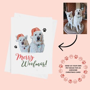 Custom Dog Christmas Card - Personalized with Your Own Pet Photo | Merry Woofmas! | Cute Personalised Christmas Card | Card for Dog Lovers