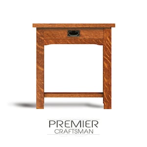 Stickley Style Mission End Table Craftsman Arts & Crafts Minimalist Spindle One Drawer Lamp Table