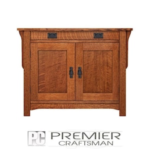 Stickley Style Mission Buffet Sideboard Table 38&quot; Console Arts & Crafts Minimalist 2 Bay Console