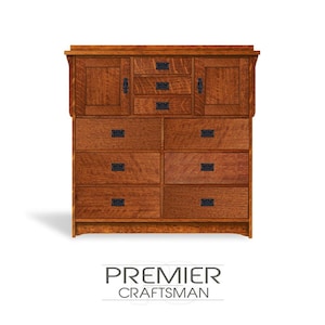 Stickley Style Mission Mule Chest Craftsman Bedroom Arts & Crafts 9 Drawer Wardrobe Large Dresser