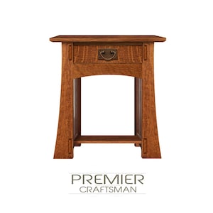 OakPark Stickley Inspired Mission End Table Craftsman Arts & Crafts One Drawer Lamp Table